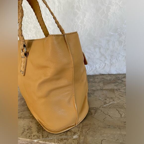 MICHAEL KORS caramel leather whipstitch shoulder bag tote - Picture 3 of 10